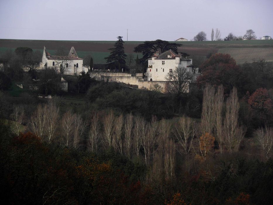 vue générale du château dans son environnement depuis le Sud-Est