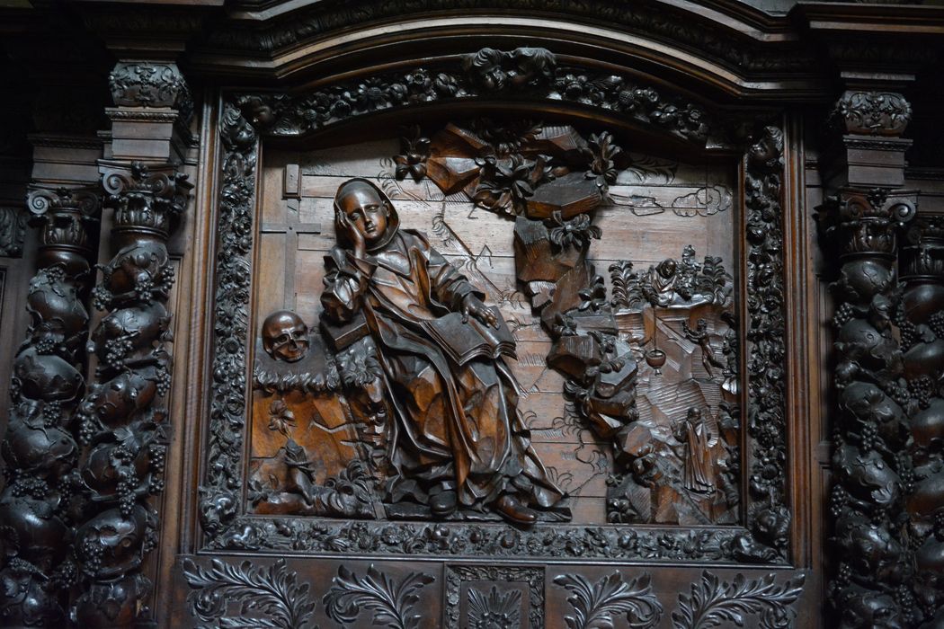 retable : Saint Benoît dans le désert, vue partielle - © Ministère de la Culture (France), Conservation des antiquités et des objets d’art du Lot-et-Garonne – Tous droits réservés 