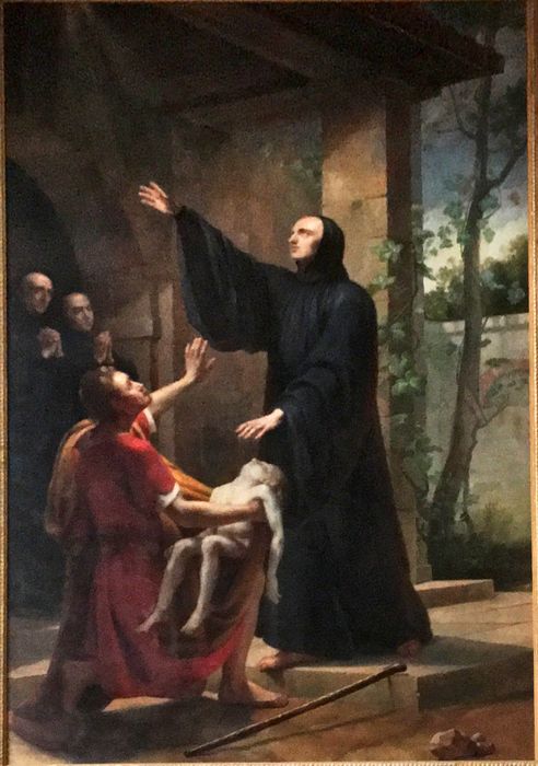 Tableau : Saint Benoît ressuscitant le fils du jardinier