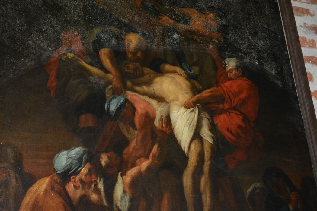 tableau : Descente de Croix, vue partielle - © Ministère de la Culture (France), Conservation des antiquités et des objets d’art du Lot-et-Garonne – Tous droits réservés 