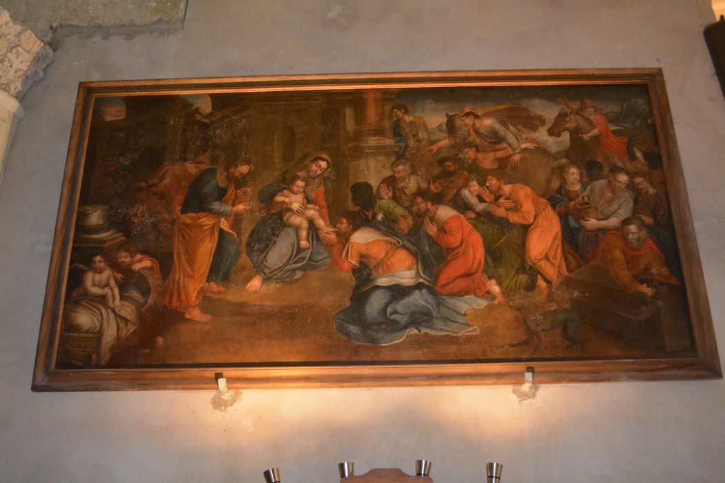 tableau : Adoration des bergers, vue partielle