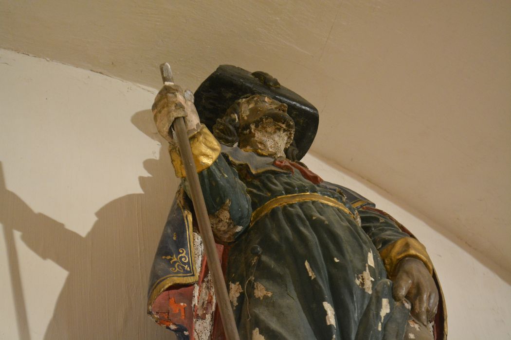 statue : saint Roch, vue partielle