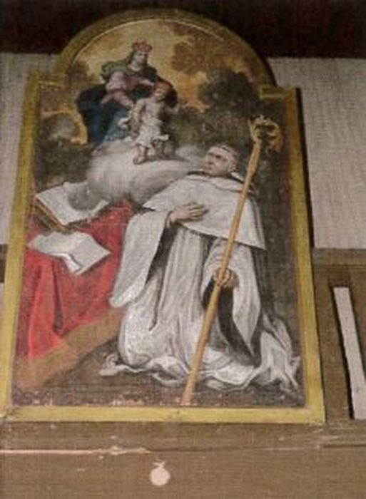 Tableau : Offrande d'un abbé de Saint-Maurin à la Vierge