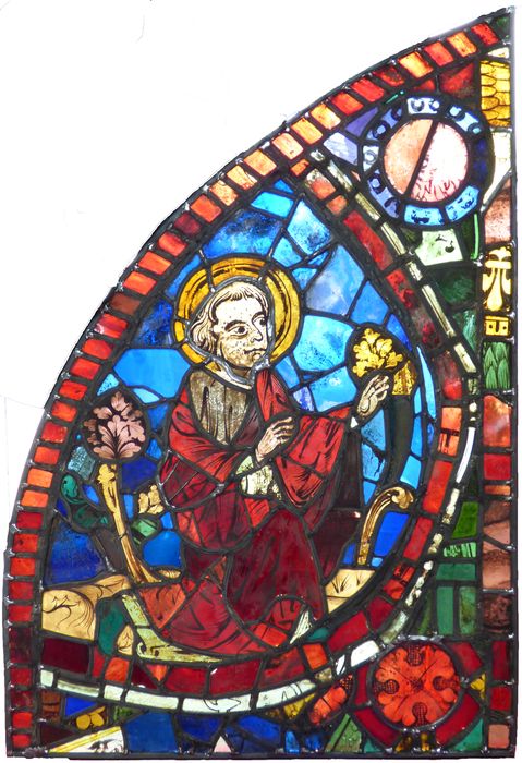 fragment de verrière : Saint personnage