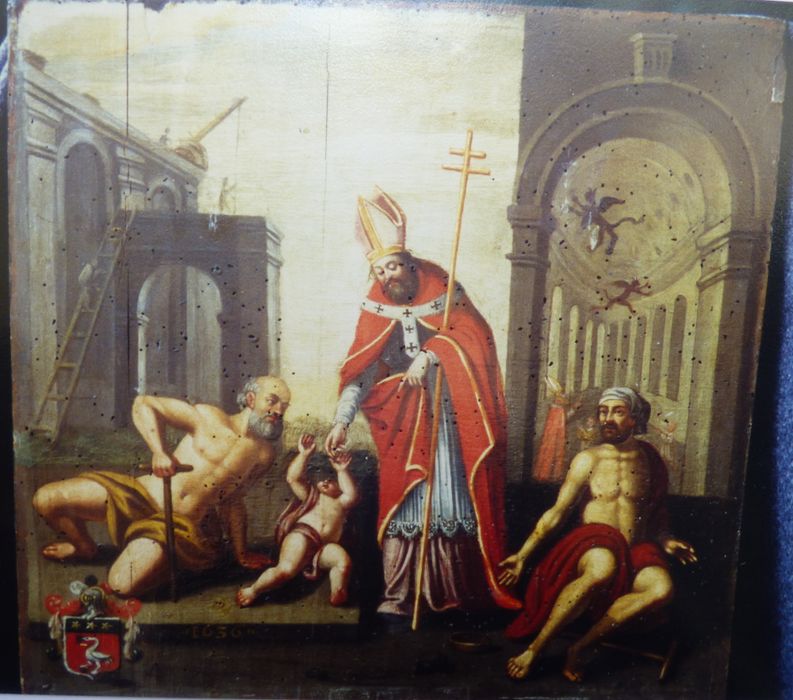 tableau : Saint Aubin guérissant deux paralytiques