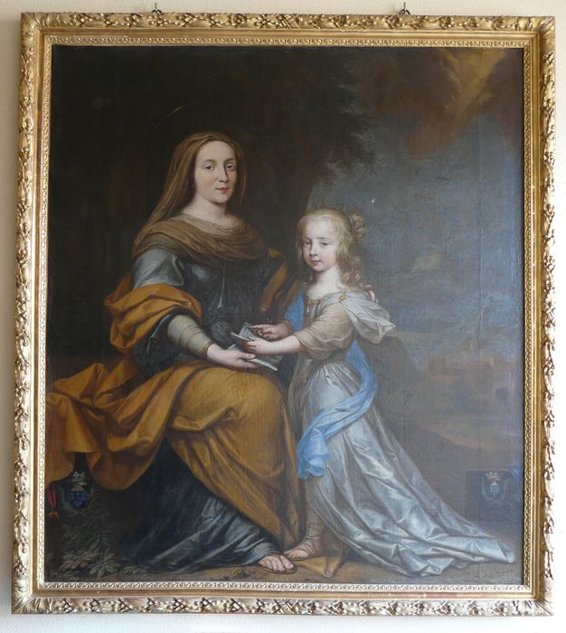 tableau : l'Education de la Vierge ou les portraits d'Anne de Melun et sa nièce Louise de Melun - © Ministère de la Culture (France), Conservation des antiquités et des objets d’art du Maine-et-Loire, tous droits réservés