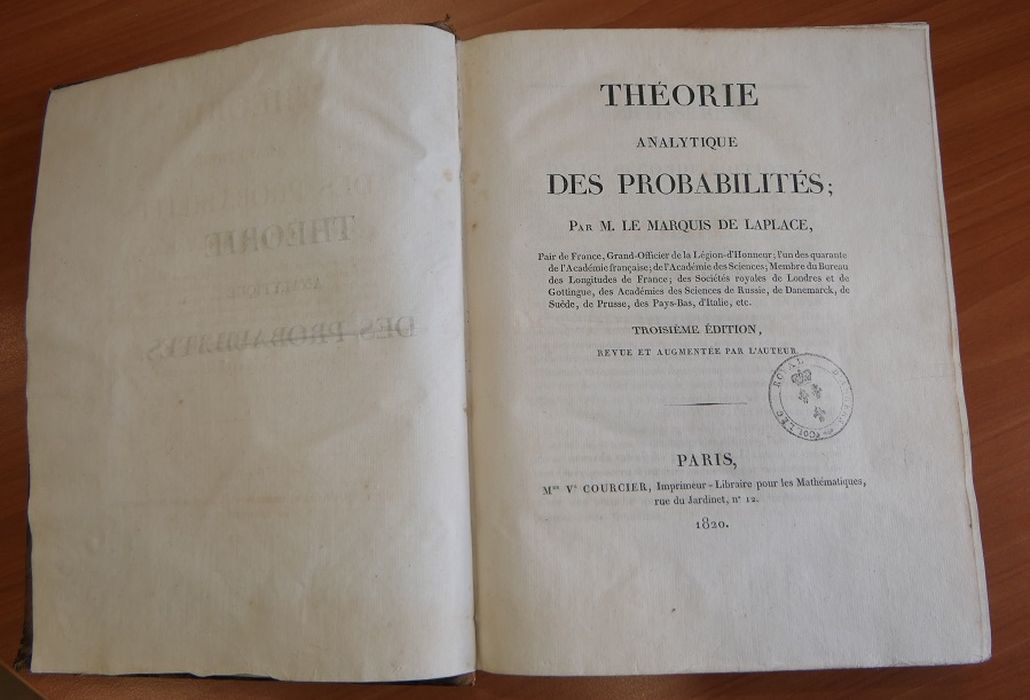 livre : Théorie analytique des probabilités du marquis de Laplace