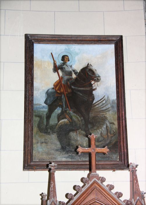 tableau : Jeanne d'Arc terrassant le dragon