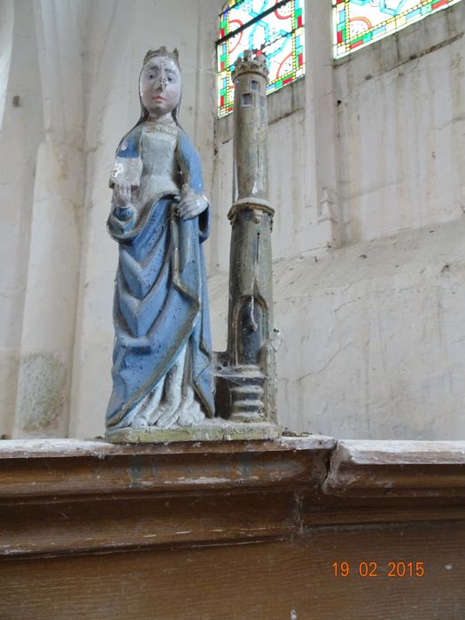 statue : Sainte Barbe - © Ministère de la Culture (France), Conservation des antiquités et des objets d’art de la Marne – Tous droits réservés