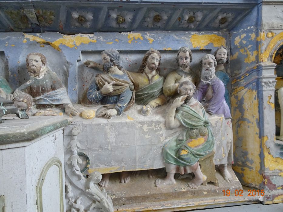 retable : La Cène, vue partielle - © Ministère de la Culture (France), Conservation des antiquités et des objets d’art de la Marne - Tous droits réservés