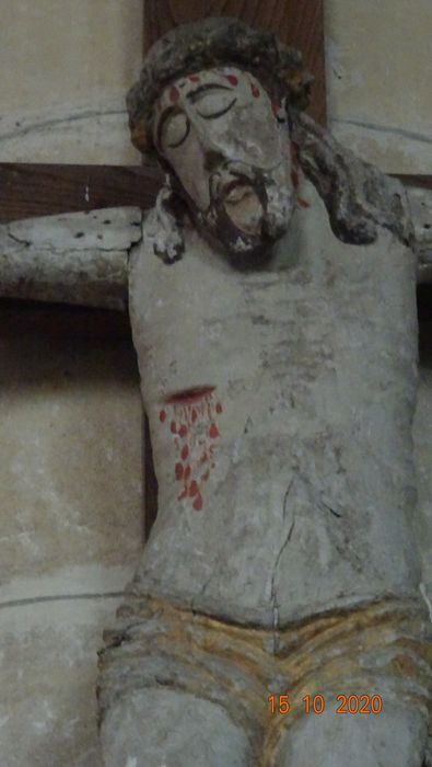 statue : Christ en croix, détail - © Ministère de la Culture (France), Conservation des antiquités et des objets d’art de la Marne - Tous droits réservés