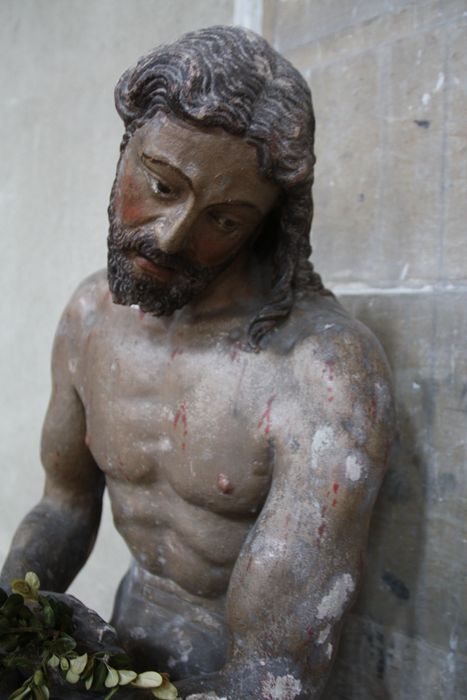 statue : Christ aux liens, vue partielle - © Ministère de la Culture (France), Conservation des antiquités et des objets d’art de la Marne - Tous droits réservés