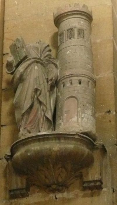 statue : Sainte Barbe - © Ministère de la Culture (France), Conservation des antiquités et des objets d’art de la Marne - Tous droits réservés