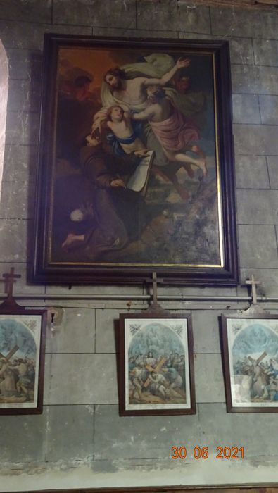 tableau : Christ dictant à saint François les statuts de son ordre (Le)