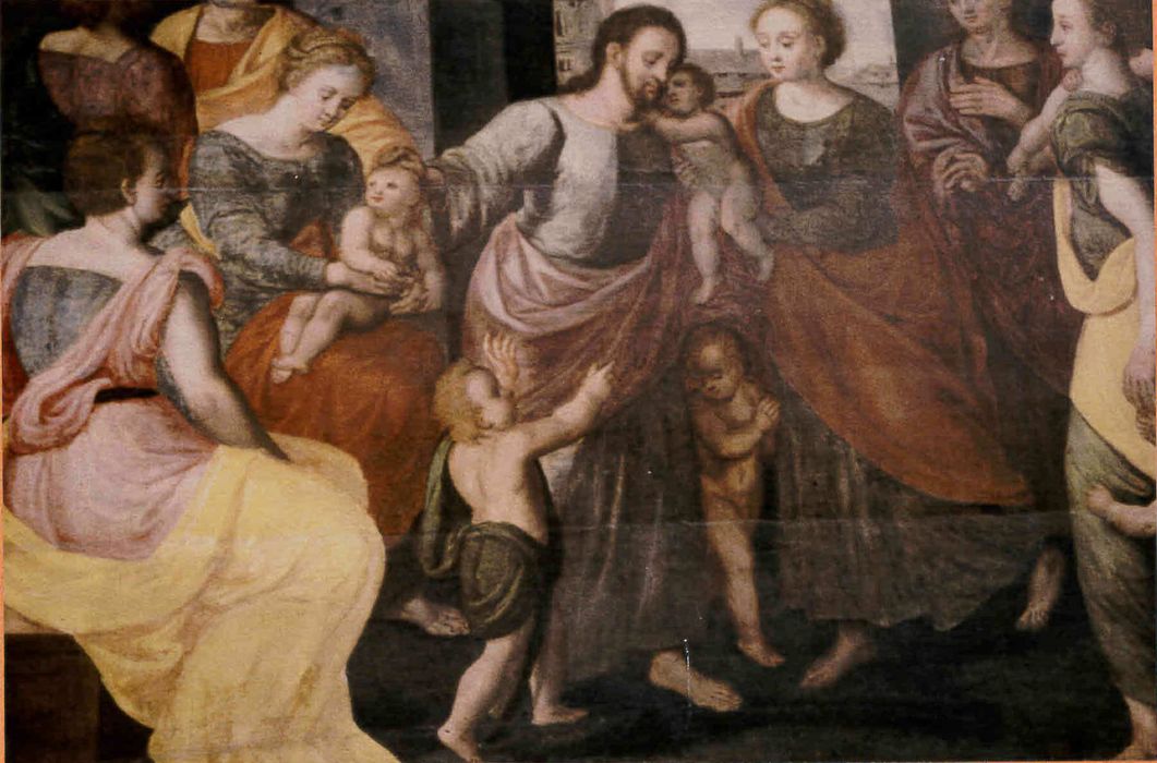 tableau : Jésus et les enfants, vue partielle - © Ministère de la Culture (France), Conservation des antiquités et des objets d’art de la Marne - Tous droits réservés
