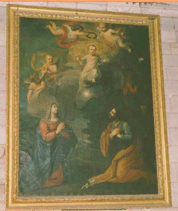 tableau : Enfant Jésus couronné par les anges et adoré par la Vierge et saint Joseph (L') - © Ministère de la Culture (France), Conservation des antiquités et des objets d’art de la Marne - Tous droits réservés