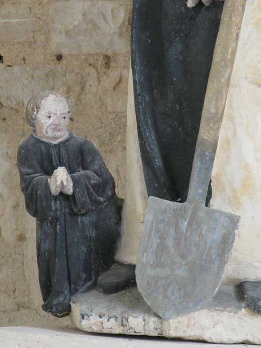 statue : Saint Fiacre, détail