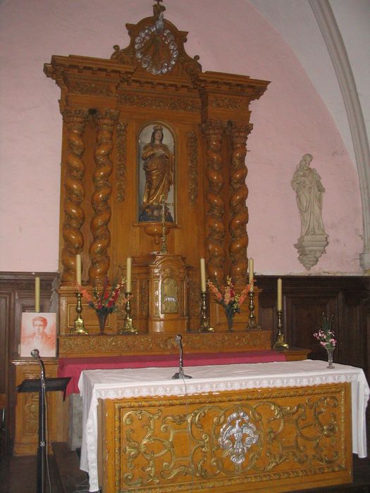 autel, retable, tabernacle, statue (maître-autel)