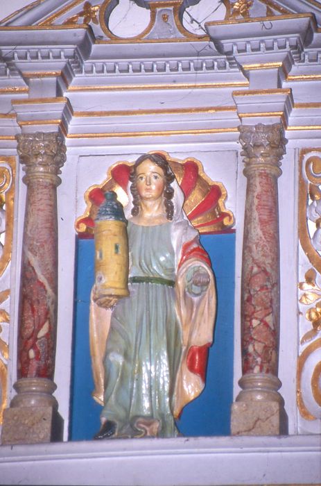 statuette d'applique : sainte Barbe