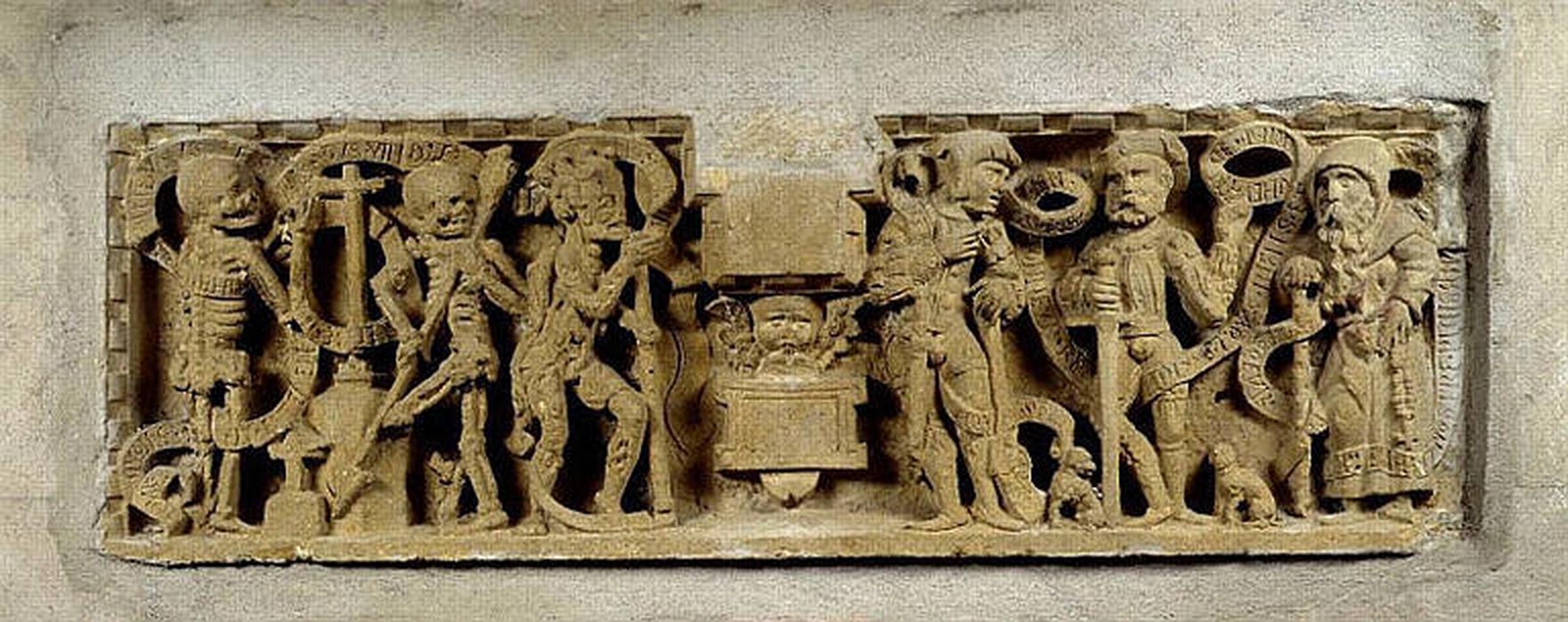 bas-relief : les Trois vifs et les trois morts