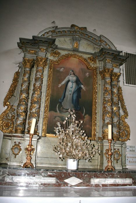 autel, gradin d'autel, retable, tableau : l'Immaculée Conception