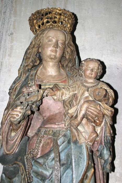 statue : Vierge à l'Enfant, vue partielle