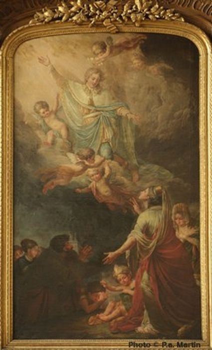 tableau : Saint Sigisbert recevant l'offrande de la primatiale par la ville de Nancy