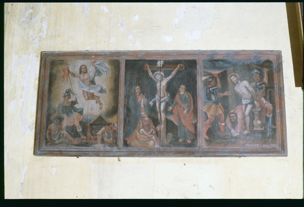 triptyque : Flagellation du Christ, Calvaire, Résurrection du Christ