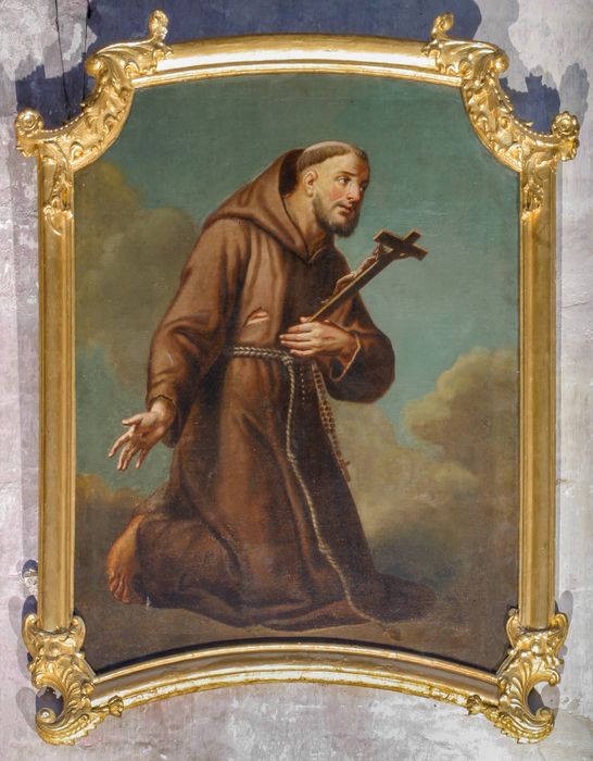 tableau, cadre : Saint François d'Assise - © Ministère de la Culture (France), Conservation des antiquités et des objets d’art de la Meuse – Tous droits réservés