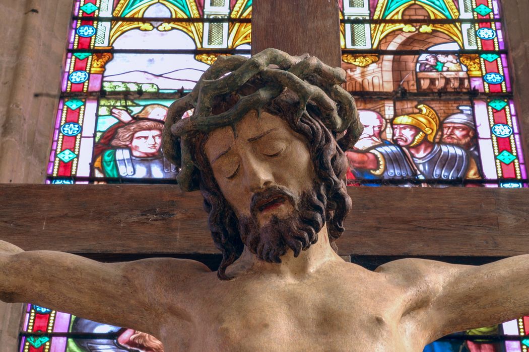 statue : le Christ en croix, vue partielle - © Ministère de la Culture (France), Conservation des antiquités et des objets d’art de la Meuse – Tous droits réservés