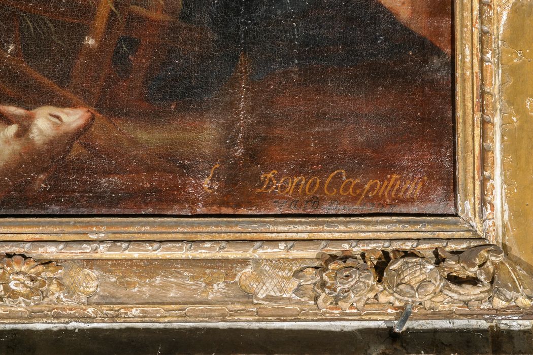 tableau, cadre : Adoration des bergers (l'), détail - © Ministère de la Culture (France), Conservation des antiquités et des objets d’art de la Meuse, tous droits réservés