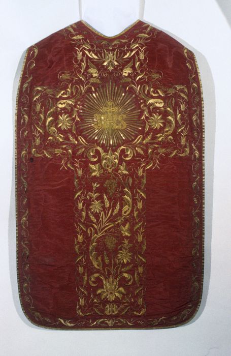 chasuble réversible (blanc et rouge) dit de Monseigneur Didiot, évêque de Bayeux