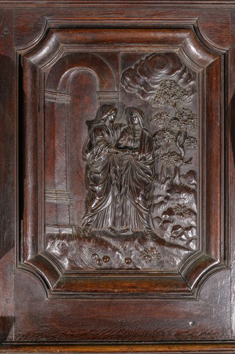 chaire à prêcher, détail d'un panneau : Visitation (la)