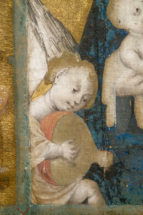 Peinture sur soie : Vierge à l'Enfant dite Notre-Dame des Vertus, détail