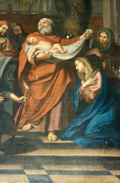 tableau : Présentation de Jésus au Temple, vue partielle