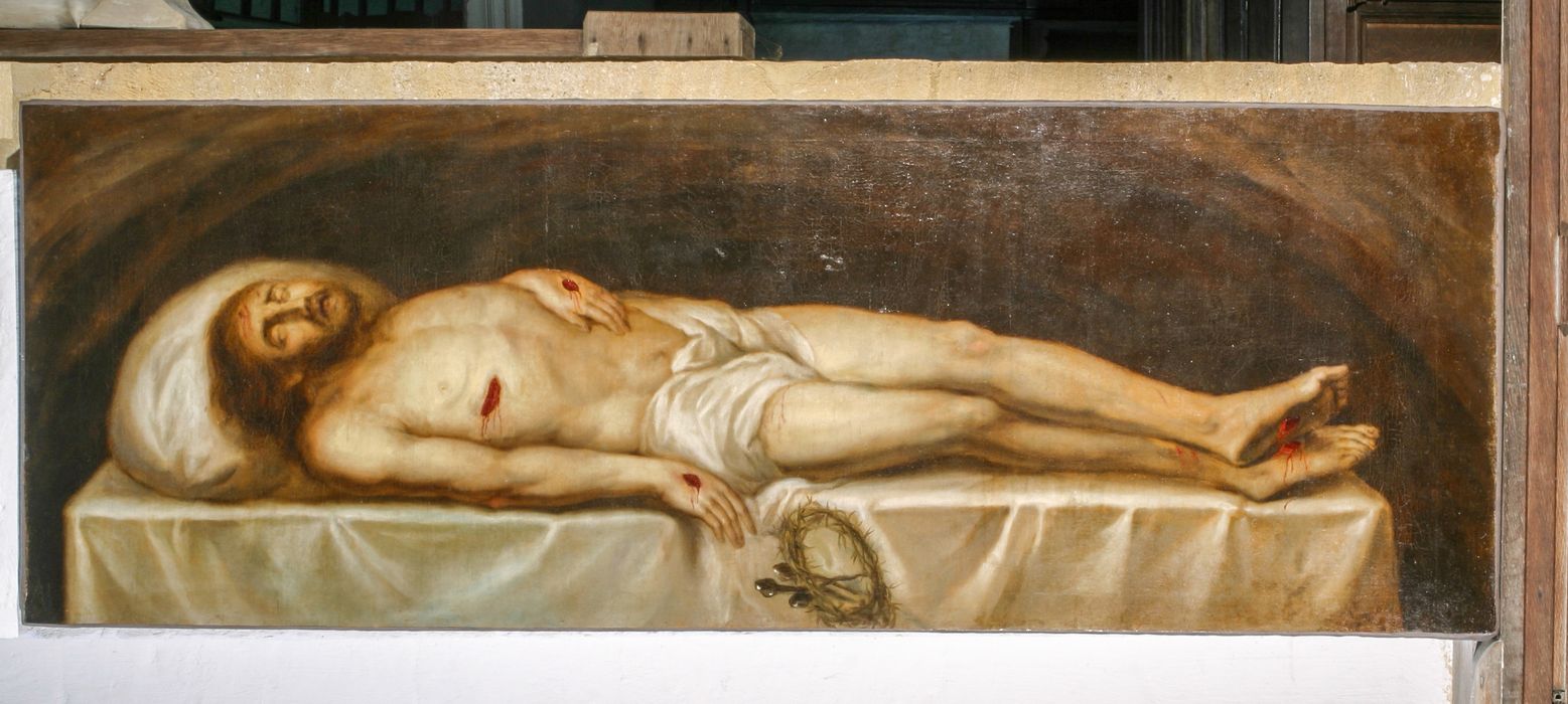 Tableau : le Christ mort couché sur son linceul