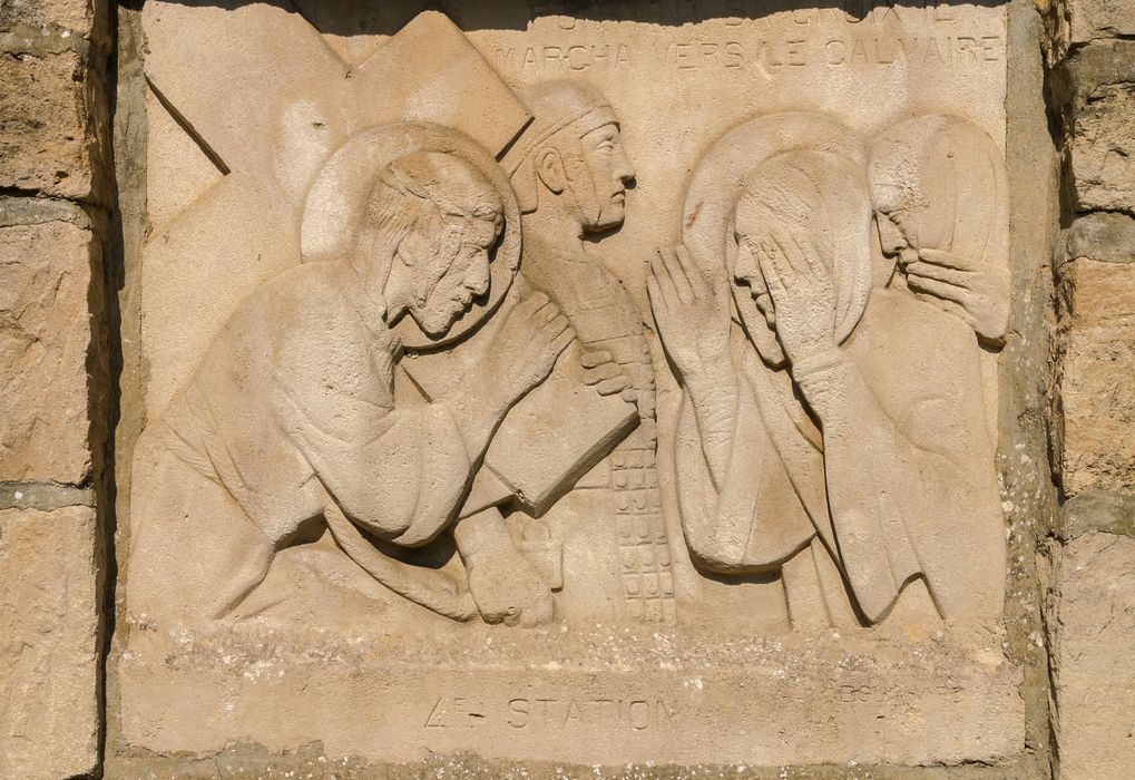 Ensemble de 7 bas-reliefs : La Voie douleureuse