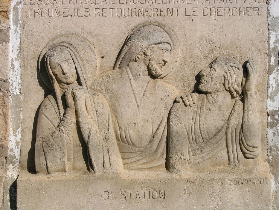 bas-relief : Jésus perdu à Jérusalem