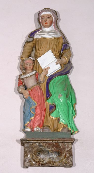 groupe sculpté : Sainte Anne et la Vierge - © Ministère de la Culture (France), Conservation des antiquités et des objets d’art de la Meuse - Tous droits réservés