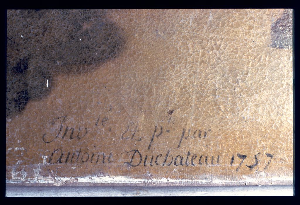 tableau : Annonciation (l'), détail de la signature