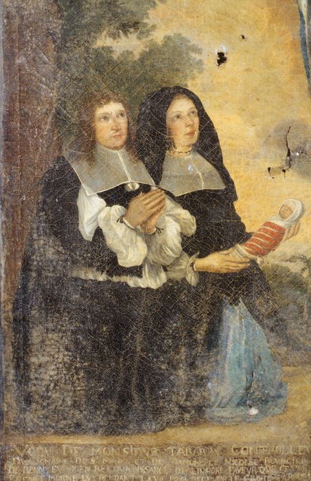 ex-voto : Deux donateurs agenouillés au pied de Notre-Dame de Benoîte-Vaux, détail - © Ministère de la Culture (France), Conservation des antiquités et des objets d’art de la Meuse – Tous droits réservés