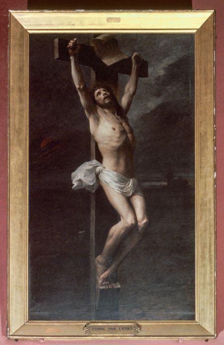 tableau : Christ en croix - © Ministère de la Culture (France), Conservation des antiquités et des objets d’art de la Meuse – Tous droits réservés