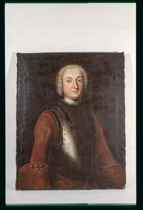 tableau : Portrait d'un homme en costume militaire rouge portant une cuirasse - © Ministère de la Culture (France), Conservation des antiquités et des objets d’art de la Meuse - Tous droits réservés