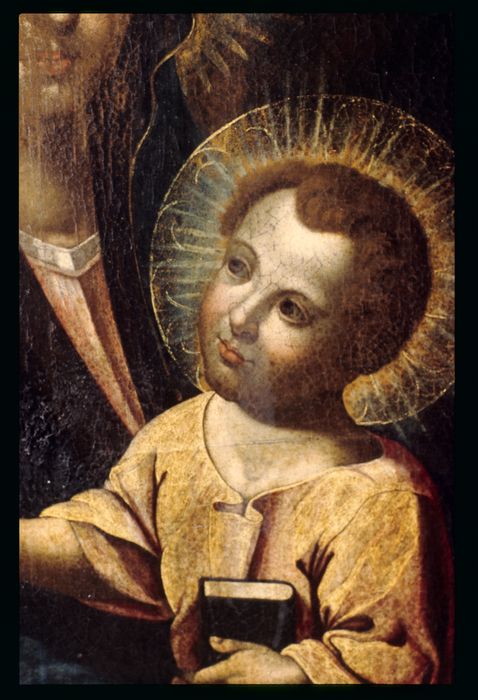 tableau : Vierge à l'Enfant dite de Saint Luc, détail