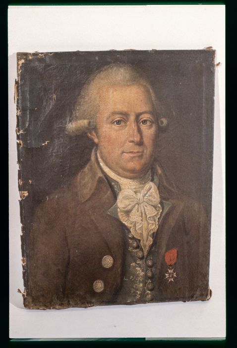 tableau : Portrait d'un homme en buste de la famille Bousmard (?) portant redingote et jabot décoré de l'ordre de Saint-Louis - © Ministère de la Culture (France), Conservation des antiquités et des objets d’art de la Meuse – Tous droits réservés