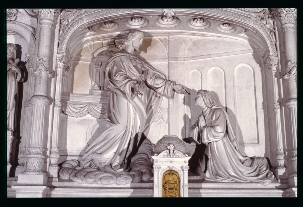 haut-relief : Apparition du Sacré-Cœur à Marguerite Marie Alacocque