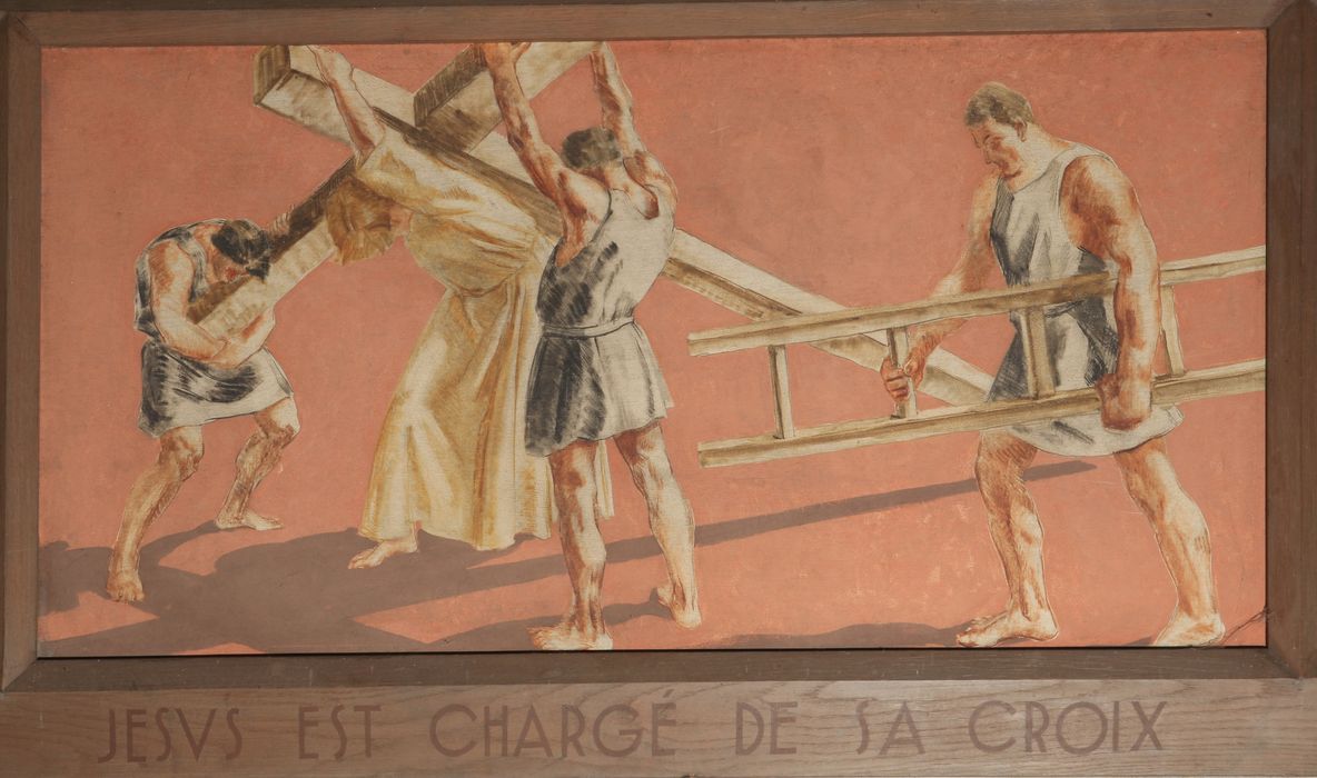 chemin de croix, étape n°2 : Jésus est chargé de sa croix