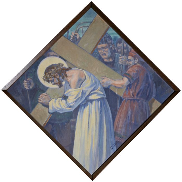 chemin de croix, étape n°2 : Jésus est chargé de sa croix