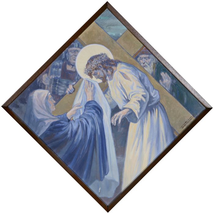 chemin de croix, étpae n°6 : Véronique essuie le visage du Christ