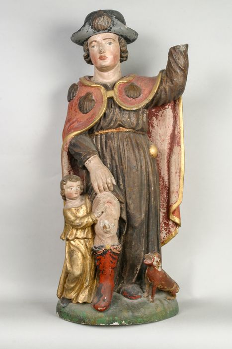 statue : Saint Roch - © Ministère de la Culture (France), Conservation des antiquités et des objets d’art de la Meuse – Tous droits réservés